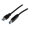 Image de StarTech.com Cable certifie USB 3.0 A vers B de 2 m - Cordon USB3 SuperSpeed USB A vers USB B en noir - M/M - cable USB - USB Type B pour USB type A - 2 m