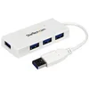 Image de StarTech.com Hub USB 3.0 a 4 ports avec cable integre - Concentrateur USB SuperSpeed portable - Mini hub USB3 - Blanc - concentrateur (hub) - 4 ports