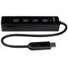 Image de StarTech.com 4 Port Portable SuperSpeed USB 3.0 Hub with Built-in Cable - concentrateur (hub) - 4 ports - Ordinateur de bureau
