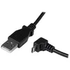 Image de StarTech.com Cable Micro USB 2 m - A vers Micro B coude 90° vers le bas - Cable USB Micro B Angle Coude vers le bas - Noir 2m - cable USB - Micro-USB de type B pour USB - 2 m