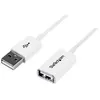 Image de Câble D'extension Usb 2.0 A Vers A De 3 M - M/f - Rallonge Usb 2.0 En Blanc - M/f