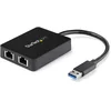 Image de Startech.com Adaptateur Usb 3.0 À Double Port Gigabit Ethernet Avec Port Usb - 10/100/100 - Adaptateur Nic Réseau Usb G