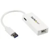 Image de StarTech.com Adaptateur reseau USB 3.0 vers Gigabit Ethernet - Convertisseur USB vers RJ45 avec 1 port USB integre - M/F - Blanc - adaptateur reseau - USB 3.0 - Gigabit Ethernet