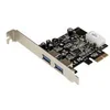 Image de StarTech.com Carte contrôleur PCI Express a 2 ports USB 3.0 avec UASP - Adaptateur PCIe 2x USB-A (F) avec alimentation LP4 - adaptateur USB