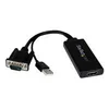 Image de StarTech.com Adaptateur VGA vers HDMI avec audio USB et alimentation USB - Convertisseur portable VGA vers HDMI - M/F - 1080p - Blanc - cable adaptateur - HDMI / VGA / audio / USB - 26 cm