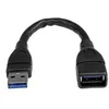 Image de StarTech.com Cable d'extension USB 3.0 de 15cm - Rallonge / Prolongateur USB A vers A - Repeteur USB 3.0 - M/F - Noir - rallonge de cable USB - USB type A pour USB type A - 15.2 cm