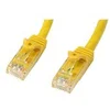 Image de StarTech.com Cable reseau Cat6 Gigabit UTP sans crochet de 1m - Cordon Ethernet RJ45 anti-accroc - Cable patch Male / Male - Jaune - cordon de raccordement - 1 m - jaune