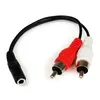 Image de Câble Audio Jack (3,5 Mm) Vers 2 Rca Startech Mufmrca Noir 0,15 M