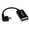 Image de StarTech.com Cable adaptateur Micro USB a angle droit vers USB Host OTG de 12cm - Adaptateur USB On-The-Go coude - Male / Femelle - adaptateur USB - USB pour Micro-USB de type B - 12.7 cm