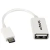 Image de StarTech.com Cable adaptateur Micro USB vers USB Host OTG de 12cm - Adaptateur USB On-The-Go - Male / Femelle - Blanc - adaptateur USB - USB pour Micro-USB de type B - 12.7 cm
