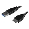 Image de StarTech.com Cable SuperSpeed USB 3.0 slim et court A vers Micro B de 15 cm - Cordon USB A vers Micro B - Male / Male - Noir - cable USB - Micro-USB de type B pour USB type A - 15 cm