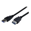 Image de StarTech.com Cable d'extension USB 3.0 SuperSpeed de 2m - Rallonge / Prolongateur USB A vers A - Repeteur USB 3.0 - M/F - Noir - rallonge de cable USB - USB type A pour USB type A - 2 m