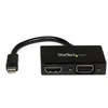 Image de StarTech.com Adaptateur audio / video de voyage - Convertisseur 2-en-1 Mini DisplayPort vers HDMI ou VGA - 1920x1200 / 1080p - convertisseur video - noir