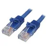 Image de StarTech.com Cable reseau Cat5e UTP sans crochet de 2 m - Cordon Ethernet RJ45 anti-accroc - Cable patch - M/M - Bleu - cordon de raccordement - 2 m - bleu