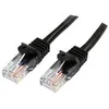 Image de StarTech.com Cable reseau Cat5e UTP sans crochet de 3 m - Cordon Ethernet RJ45 anti-accroc - Cable patch - M/M - Noir - cordon de raccordement - 3 m - noir