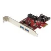 Image de StarTech.com Carte contrôleur PCI Express a 4 ports USB 3.0 - 2 externes 2 internes - Adaptateur PCIe USB avec UASP et alimentation SATA - adaptateur USB - PCIe 2.0 - USB 3.0 x 4