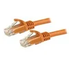 Image de StarTech.com Cable reseau Cat6 Gigabit UTP sans crochet de 1m - Cordon Ethernet RJ45 anti-accroc - Cable patch Male / Male - Gris - cordon de raccordement - 1 m - orange