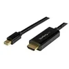 Image de StarTech.com Cable adaptateur Mini DisplayPort vers HDMI de 1 m - Convertisseur Mini DP vers HDMI avec cable integre - M/M - 4K - Noir - cable adaptateur - DisplayPort / HDMI - 1 m