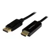 Image de StarTech.com Cable adaptateur DisplayPort vers HDMI de 2 m - Convertisseur DP vers HDMI avec cable integre - M/M - Ultra HD 4K - Noir - cable adaptateur - DisplayPort / HDMI - 2 m