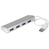 Image de StarTech.com Hub USB 3.0 compact a 4 ports avec cable integre - Concentrateur USB 3.0 avec boîtier en aluminium - Argent - concentrateur (hub) - 4 ports
