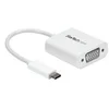 Image de StarTech.com Adaptateur video USB-C vers VGA - Convertisseur USB Type-C vers HD15 - M/F - 1920x1200 / 1080p - Blanc (CDP2VGAW) - adaptateur USB / VGA - 24 pin USB-C pour HD-15 (VGA) - 17.5 m