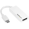 Image de StarTech.com Adaptateur video USB-C vers HDMI - Convertisseur Type-C vers HDMI - Compatible Thunderbolt 3 - 4K 30 Hz - Blanc (CDP2HDW) - adaptateur video externe - blanc