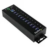 Image de StarTech.com Hub USB 3.0 - 10 ports - Industriel Concentrateur USB - Avec protection contre surtensions/DES - Metal - Rail DIN - Alimente - concentrateur (hub) - 10 ports