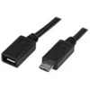Image de StarTech.com Cable d'extension Micro USB de 50 cm - Rallonge USB Micro B vers Micro B - Prolongateur Micro USB - M/F - Noir - rallonge de cable USB - Micro-USB de type B pour Micro-USB de type B - 50 cm