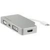 Image de StarTech.com Adaptateur de voyage audio/video 4 en 1 - USB Type-C vers VGA, DVI, HDMI ou Mini DP - 4K (CDPVGDVHDMDP) - adaptateur video - Mini DisplayPort / HDMI / DVI / VGA - 10.5 cm