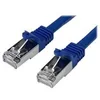 Image de StarTech.com Cable reseau Cat6 blinde SFTP sans crochet de 50 cm - Cordon Ethernet RJ45 anti-accroc - Cable patch M/M - Gris - cordon de raccordement - 50 cm - bleu