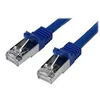 Image de StarTech.com Cable reseau Cat6 blinde SFTP sans crochet de 1 m - Cordon Ethernet RJ45 anti-accroc - Cable patch M/M - Bleu - cordon de raccordement - 1 m - bleu