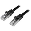 Image de StarTech.com Cable reseau Cat6 blinde SFTP sans crochet de 50 cm - Cordon Ethernet RJ45 anti-accroc - Cable patch M/M - Noir - cordon de raccordement - 50 cm - noir