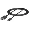 Image de StarTech.com 6ft/1.8m USB C to DisplayPort 1.2 Cable 4K 60Hz, USB-C to DisplayPort Adapter Cable HBR2, USB Type-C DP Alt Mode to DP Monitor Video Cable, Works with Thunderbolt 3, Black - USB-C Male to DP Male - Cable DisplayPort - 24 pin USB-C pour Displa