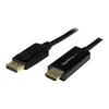 Image de StarTech.com Cable DisplayPort HDMI - 3 m - DP HDMI - Adaptateur DispalyPort vers HDMI avec cable integre - M/M - 4K - Noir - cable adaptateur - DisplayPort / HDMI - 3 m