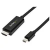 Image de StarTech.com Cable adaptateur Mini DisplayPort vers HDMI de 3 m - Convertisseur Mini DP vers HDMI avec cable integre - 4K 30 Hz - Noir - cable adaptateur - DisplayPort / HDMI - 3 m