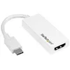 Image de StarTech.com Adaptateur USB C vers HDMI - Convertisseur USB Type C vers HDMI - Compatible Thunderbolt 3 - 4K 60 Hz - Blanc (CDP2HD4K60W) - adaptateur video - HDMI / USB - 15 cm