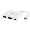 Image de StarTech.com USB-C to HDMI Adapter - White - 4K 30Hz - Thunderbolt 3 Compatible - with Power Delivery (USB PD) - USB C Dongle (CDP2HDUACPW) - adaptateur video - HDMI / USB - 60 mm