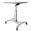 Image de StarTech.com Bureau mobile - Poste de travail debout mobile - Hauteur reglable - Bureau roulant - Assis debout - Verrouillable (STSCART) pied - pour Ordinateur portable / clavier / souris - noir et argent