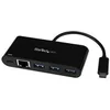 Image de StarTech.com 3 Port USB-C Hub with Gigabit Ethernet 60W Power Delivery Passthrough Laptop Charging, USB-C to 3x USB-A (USB 3.0 SuperSpeed 5Gbps), USB 3.1/USB 3.2 Gen 1 Type-C Adapter Hub - Windows/macOS/Linux (HB30C3AGEPD) - concentrateur (hub) - 3 port