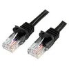 Image de StarTech.com Cable reseau Cat5e UTP sans crochet - 50 cm Noir - Cordon Ethernet RJ45 anti-accroc - Cable patch - cordon de raccordement - 50 cm - noir