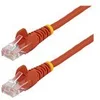 Image de StarTech.com Cable reseau Cat5e UTP sans crochet - 50 cm Rouge - Cordon Ethernet RJ45 anti-accroc - Cable patch - cordon de raccordement - 50 cm - rouge