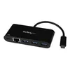 Image de StarTech.com Adaptateur USB-C vers Gigabit Ethernet avec hub USB 3.0 a 3 ports et USB Power Delivery (US1GC303APD) - adaptateur reseau - USB-C - Gigabit Ethernet