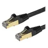 Image de StarTech.com 1m CAT6A Ethernet Cable, 10 Gigabit Shielded Snagless RJ45 100W PoE Patch Cord, CAT 6A 10GbE STP Network Cable w/Strain Relief, Black, Fluke Tested/UL Certified Wiring/TIA - Category 6A - 26AWG (6ASPAT1MBK) - cordon de raccordement - 1 m - no