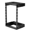 Image de StarTech.com Rack Reseau Mural 15U 19 - Profondeur Ajustable 30,5-50,8cm Rack Serveur a Cadre Ouvert 2 Pieds pour equipement AV/Data/IT/Com/Ordi/Switch avec ecrous et Vis de Cage (RK15WALLOA) - rack - 15U