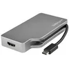 Image de StarTech.com Adaptateur Multiport USB-C avec HDMI/VGA/Mini DisplayPort ou DVI - Convertisseur USB Type C vers HDMI 2.0 ou mDP 1.2 (4K60Hz) - VGA ou DVI (1080p) - Aluminium Gris Spatial (CDPVDHDMDP2G) - adaptateur video - Mini DisplayPort / HDMI / DVI / US