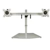Image de StarTech.com Bras pour ecran PC double affichage a fixation horizontale - Moniteurs VESA jusqu'a 24 - Aluminium - Reglable (ARMDUOSS) pied - pour 2 moniteurs - noir, argent