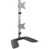 Image de StarTech.com Bras pour ecran PC double affichage a fixation verticale - Moniteurs VESA jusqu'a 27 po - Aluminium - ARMDUOVS pied - pour 2 moniteurs - noir, argent