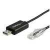 Image de StarTech.com Cable console Cisco USB vers RJ45 de 1,8 m - Cordon rollover compatible Windows, Mac et Linux - 460 Kbps - M/M (ICUSBROLLOVR) - cable serie - 1.8 m - noir