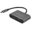 Image de StarTech.com Adaptateur multiport AV numerique USB-C - VGA et HDMI 4K 30 Hz - Gris sideral - Cable integre - CDP2HDVGA - adaptateur video externe - IT6222 - gris sideral