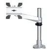 Image de StarTech.com Desk Mount Monitor Arm, VESA or Apple iMac/Thunderbolt Display up to 14kg, Articulating Height Adjustable Single Desktop Monitor Pole Mount, Desk Clamp or Grommet, Silver - Small Footprint Design (ARMPIVOTB2) kit de montage - bras reglable -